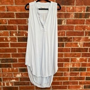 Cabi #837 Womens Small Wedgewood Breeze Blue Sleeveless Hi Lo Shirt Dress